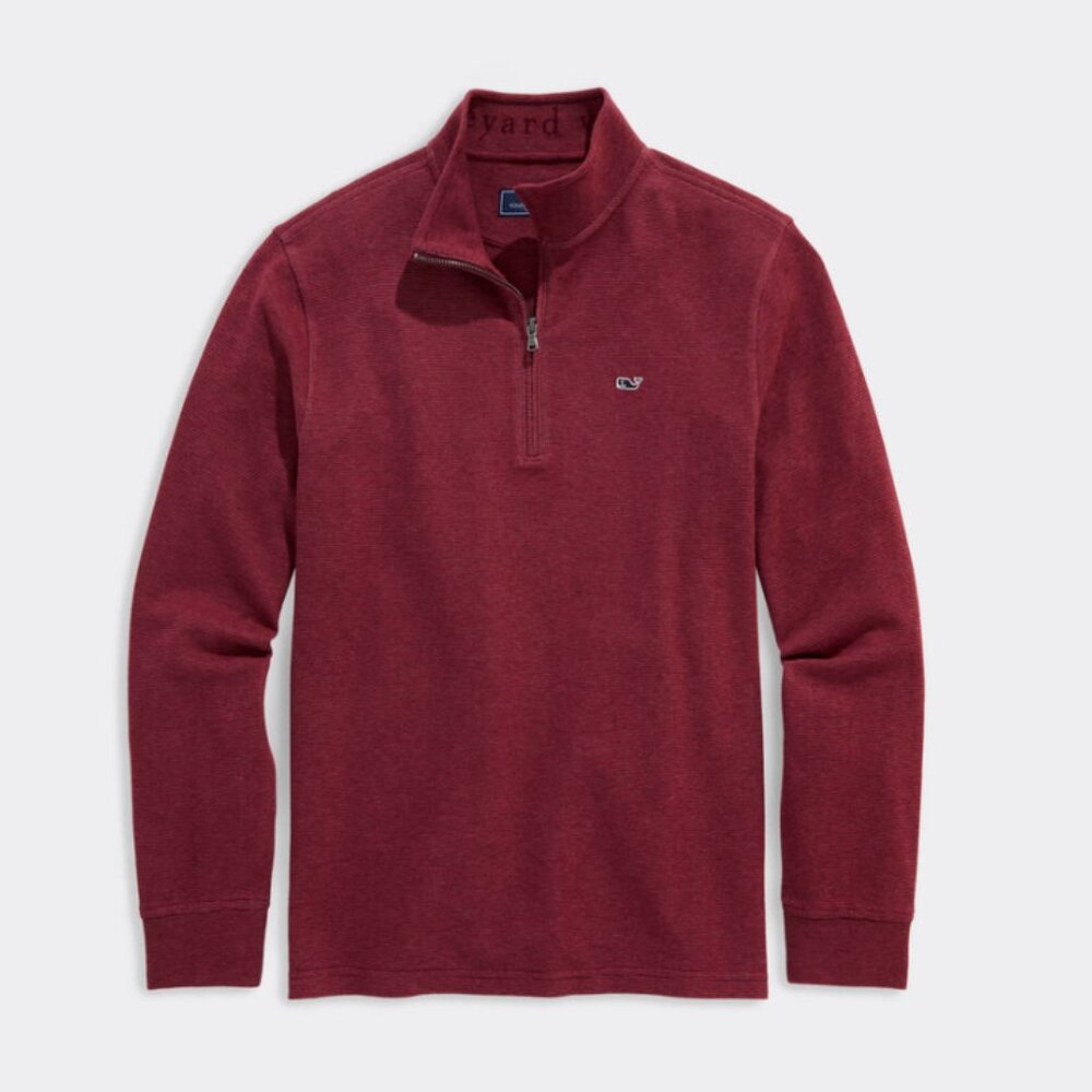 Vineyard Vines Saltwater Crimson Quarter-Zip Sz L